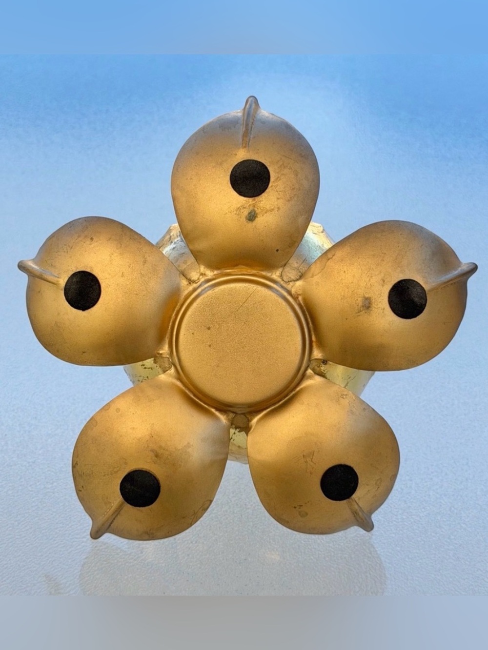 Metal Gold-Colored Lotus Flower Tea Light Holder, Mid-Century Modern - Picture 6 of 6